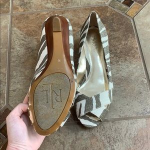 Ralph Lauren Shoes - Ralph Lauren kitten zebra high heel wedges Ralph Lauren Shoes - Ralph Lauren kitten zebra high heel wedges